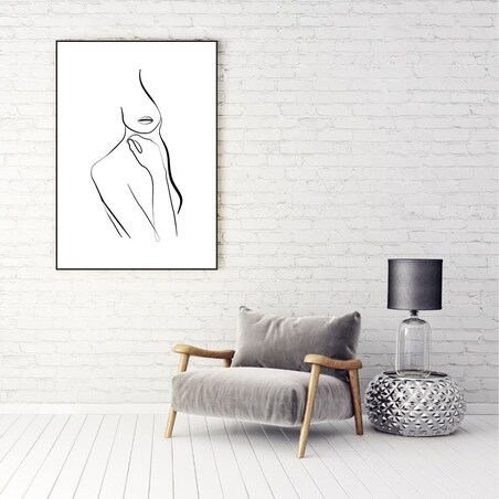 plakat line art mystery lady 5 50x70 cm