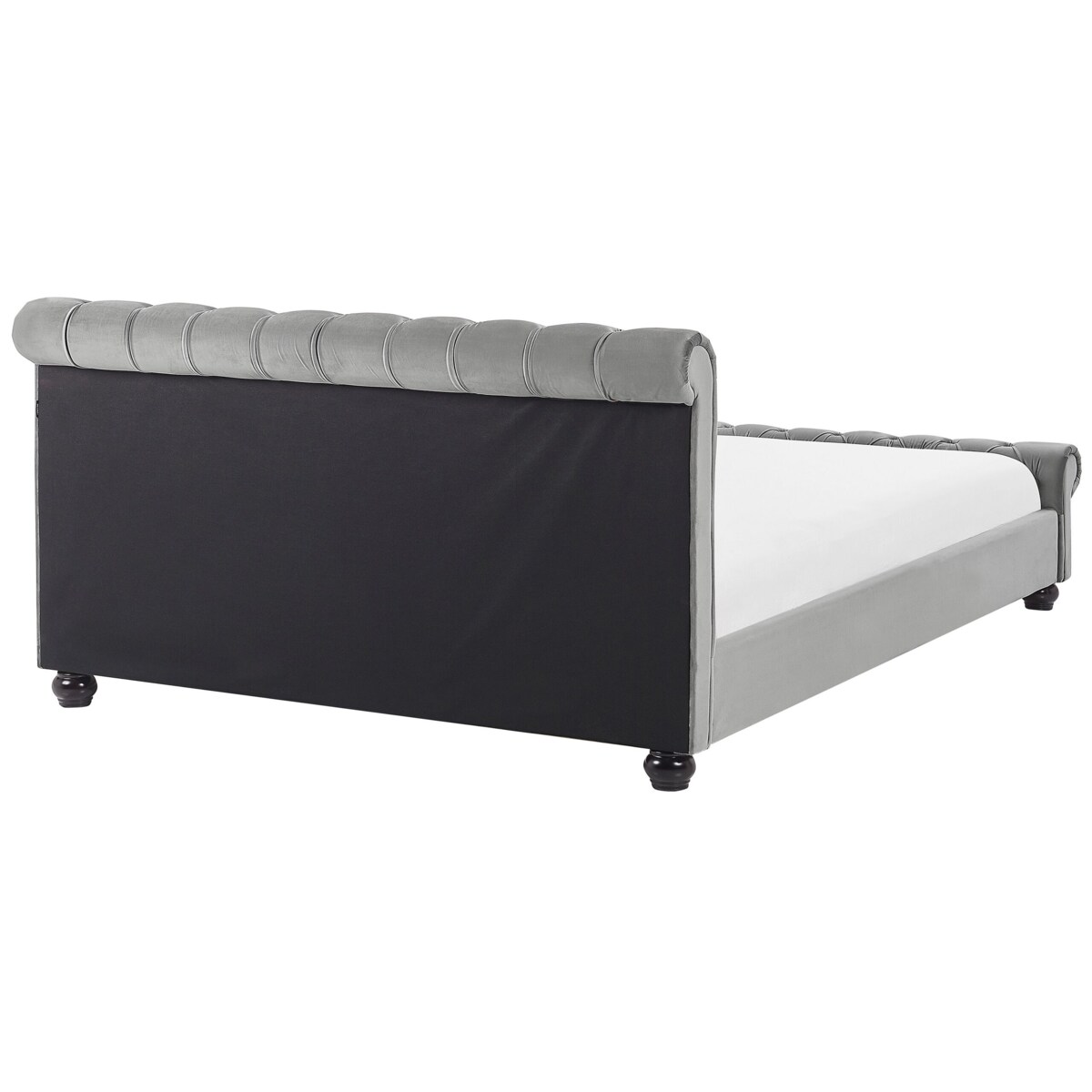 Łóżko welurowe 180 x 200 cm szare AVALLON