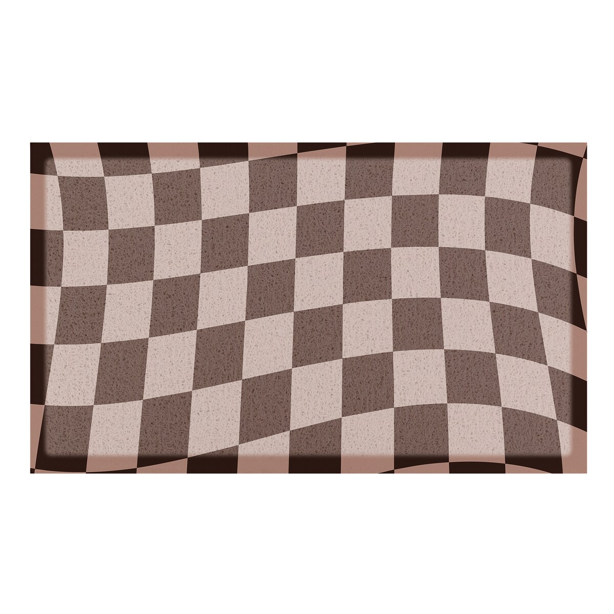 Wycieraczka Brązowa wycieraczka zewnętrzna w falisty wzór szachownicy – (70 x 40 cm)