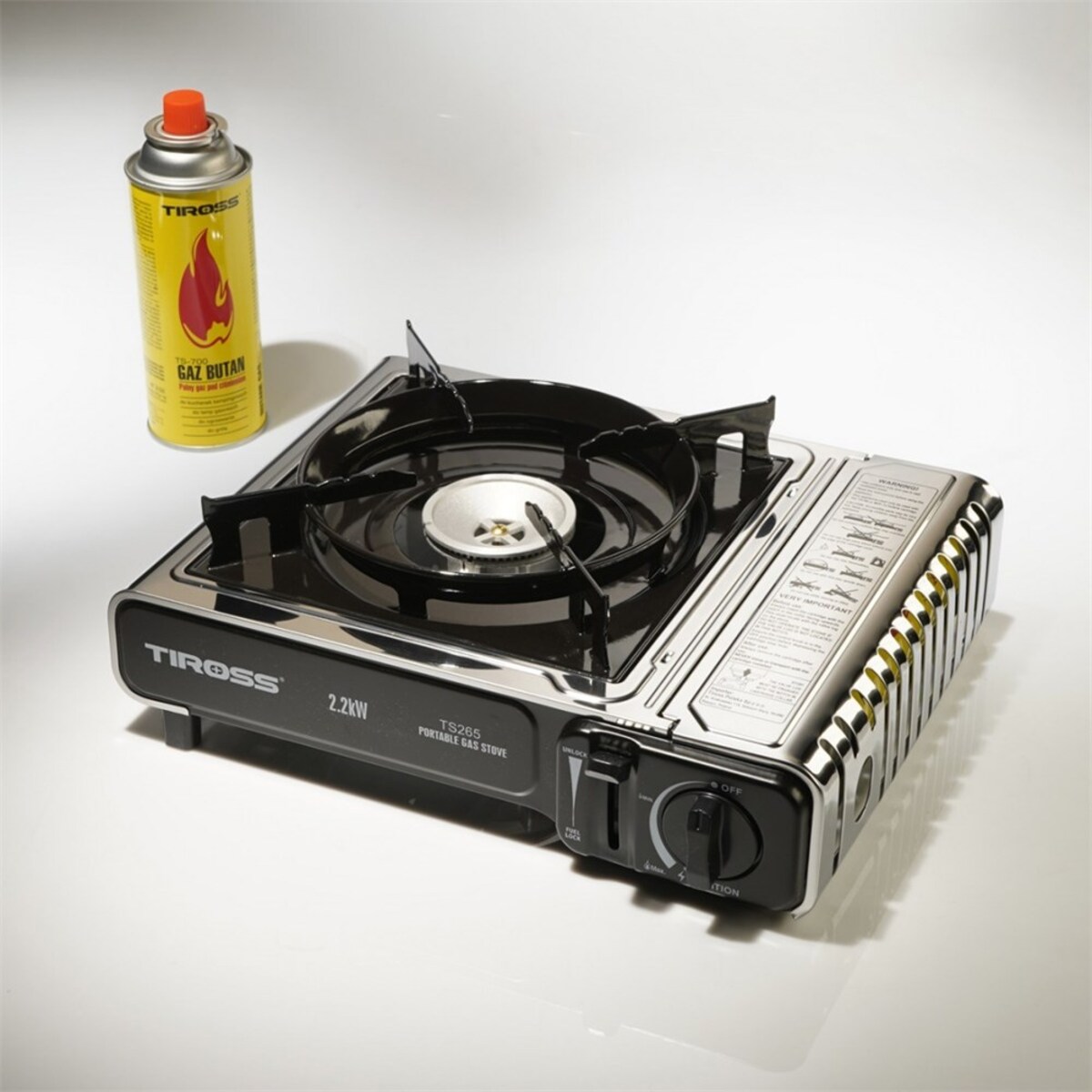 Tiross kuchenka turystyczna + gaz x4 2.2kw TS265G4