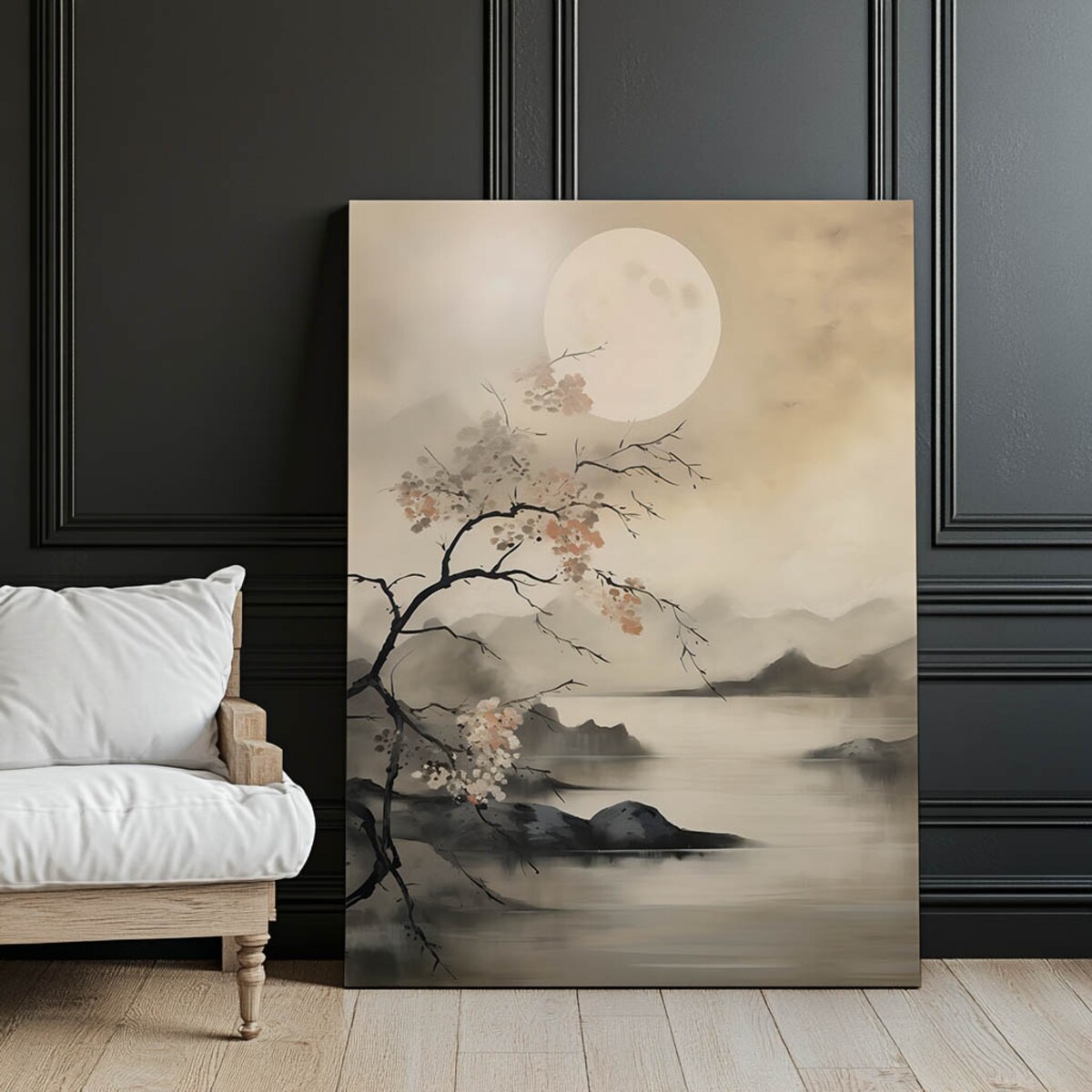 Zamglone jezioro, 50x70 cm, bez ramy, płótno premium na blejtramie