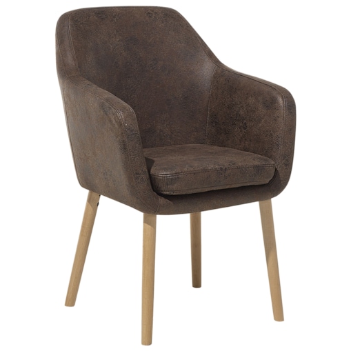 Krzesło do jadalni YORKVILLE Ekoskóra Ciemnobrązowy