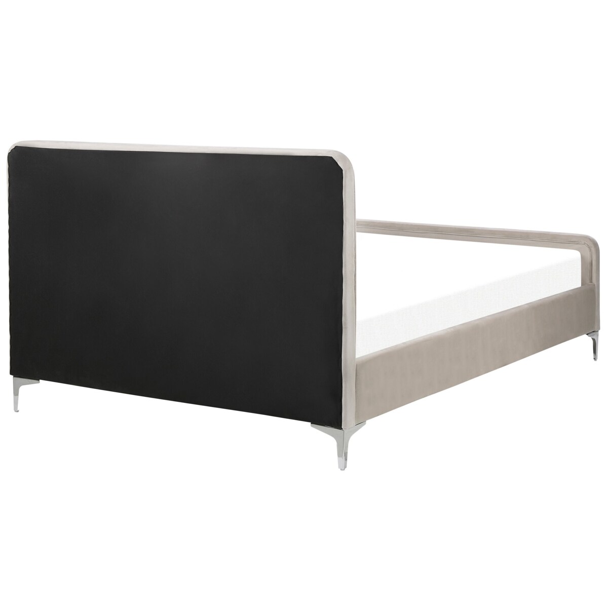 Łóżko welurowe 140 x 200 cm szare LUNAN