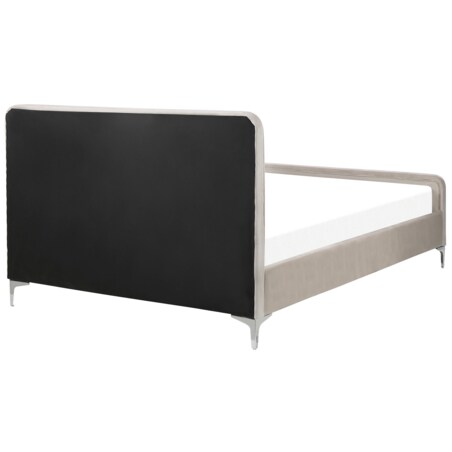 Łóżko welurowe 140 x 200 cm szare LUNAN