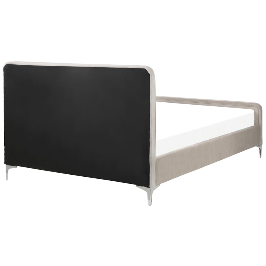 Łóżko welurowe 140 x 200 cm szare LUNAN