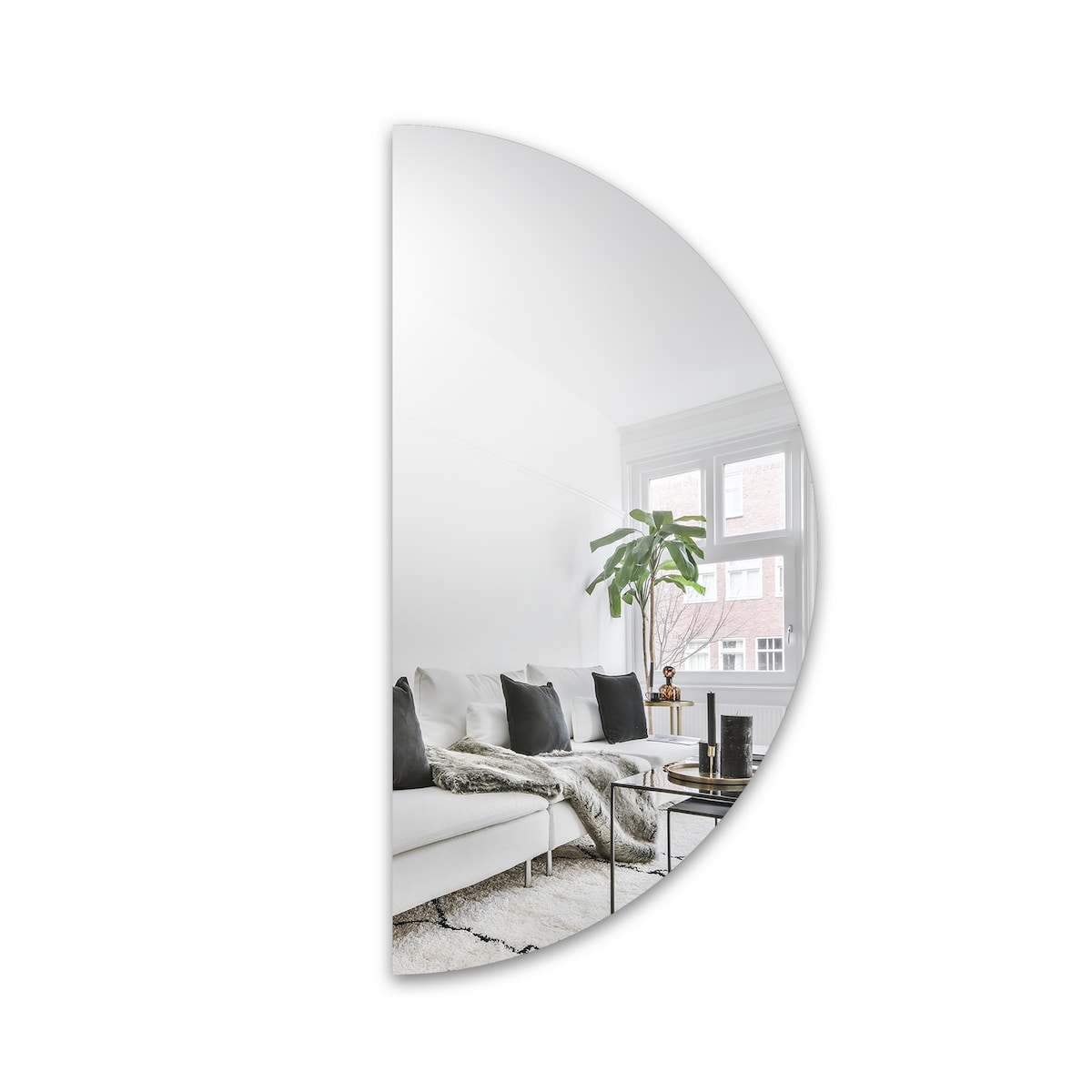 Lustro łazienkowe połówka kółka - HELENA