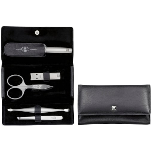 Zestaw do manicure Zwilling Twinox – skórzane etui, 5 elementów - Czarny