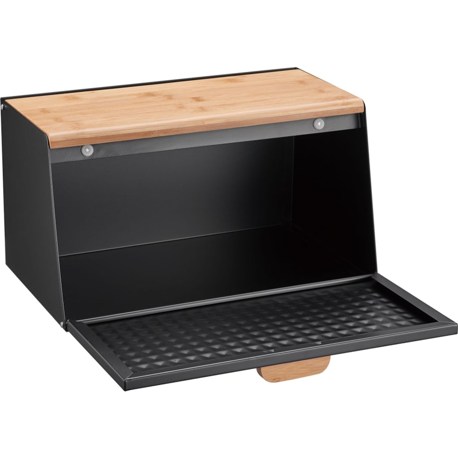 Chlebak stalowo-drewniany dwustronny czarny KLAUSBERG