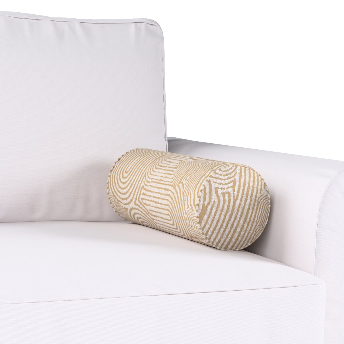 Poduszka wałek prosty, beżowe łuki na kremowym tle, Ø16 x 40 cm, Cosy Home