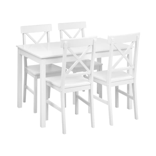 Zestaw do jadalni BARLEE Drewno Biały dla 4 osób