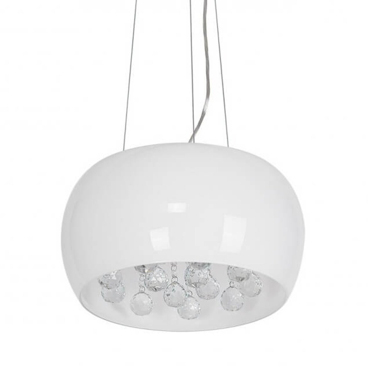 Wisząca lampa glamour Quince do pokoju kryształki biała