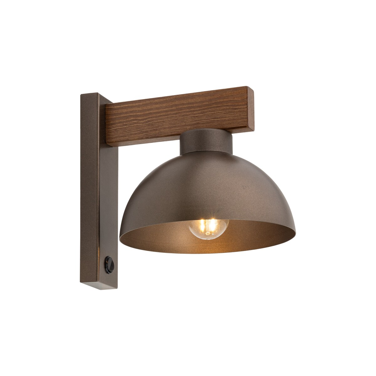 Kinkiet z włącznikiem TK Lighting OSLO BROWN 6279, E27, brązowy, industrialny, do sypialni i salonu