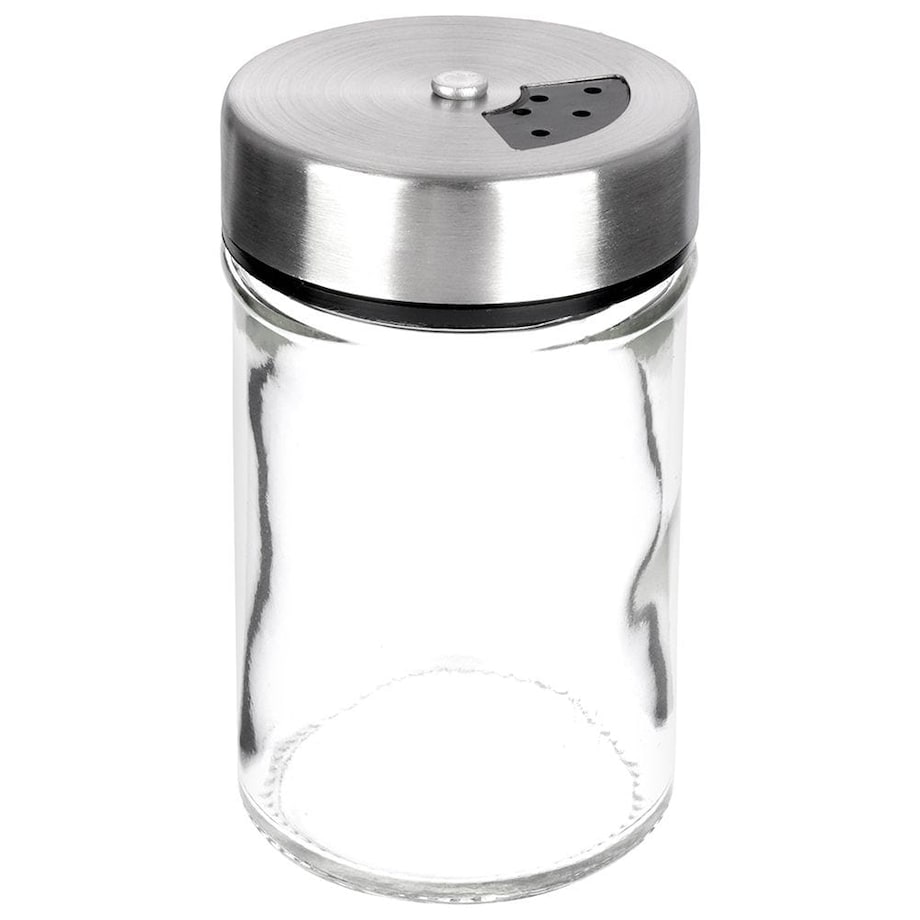 Pojemnik Szklany na Przyprawy z Dozownikiem 100 ml Kuchenny z Sitkiem