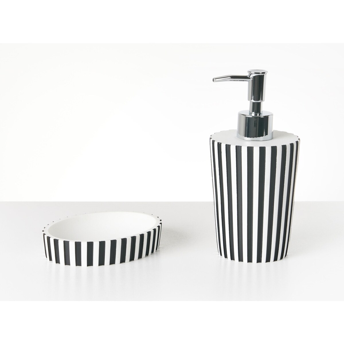 Zestaw akcesoriów łazienkowych 5 elementów LIRCAY Czarny/ biały