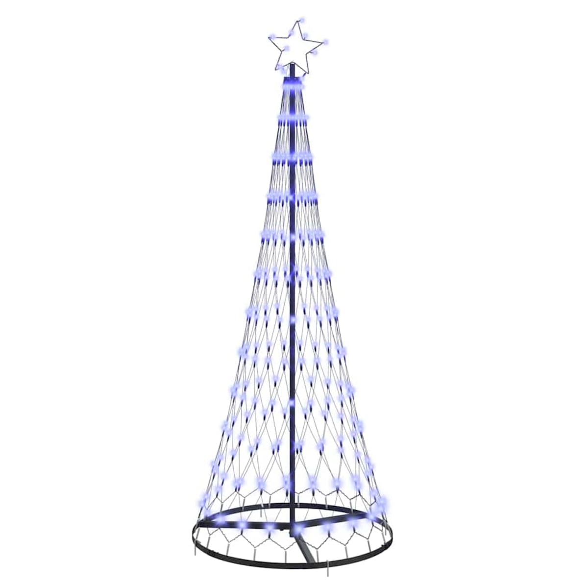 vidaXL Choinka świąteczna LED Niebieski 71 x 71 x 184.5 cm Metal
