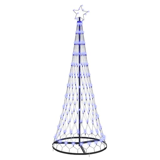 vidaXL Choinka świąteczna LED Niebieski 71 x 71 x 184.5 cm Metal