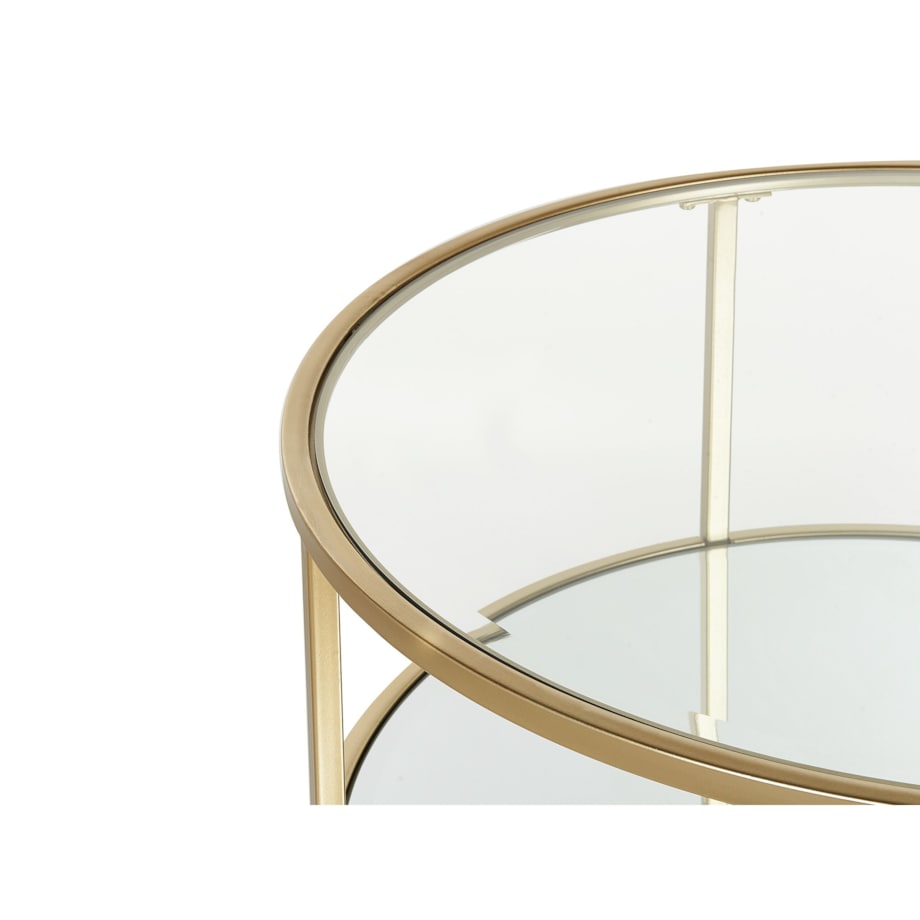 Stolik kawowy BIRNEY Szkło hartowane Złoty
