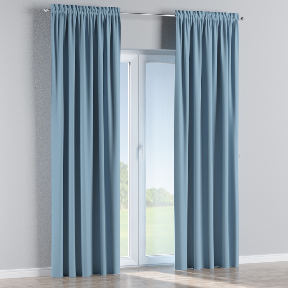 Zasłona na kanale z grzywką 1 szt. 130x245 niebieski