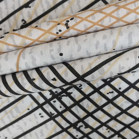 Poszewka dekoracyjna bawełniana 40x40 Flow szara w falujące linie, Cottonlove, Darymex