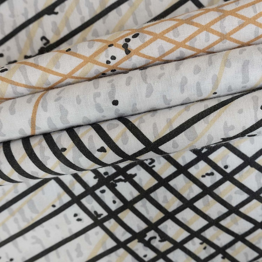 Poszewka dekoracyjna bawełniana 40x40 Flow szara w falujące linie, Cottonlove, Darymex
