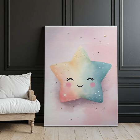 Pastelowa Gwiazdka Radości, 50x70 cm, bez ramy, płótno premium na blejtramie