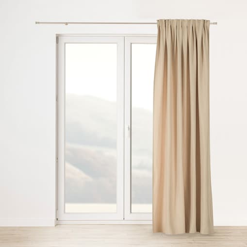 Zasłona na taśmie marszczącej jasnobeżowa aksamitna 140 x 280 cm 1 szt. 140x280 beżowy