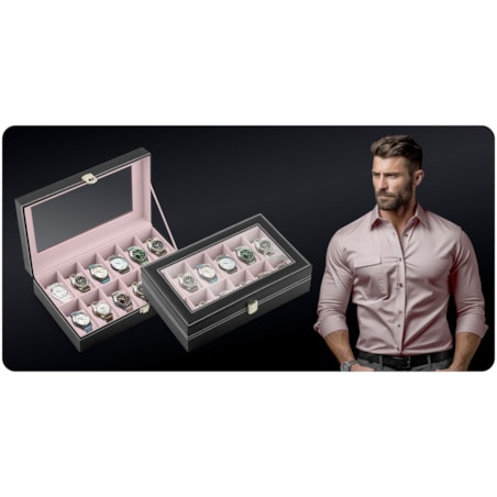 Pudełko na zegarki szkatułka organizer etui 12 szt. Massido