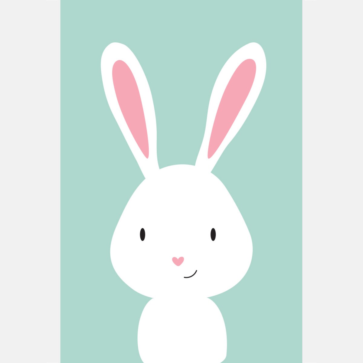 Plakat dla dzieci Królik miętowy 20x30