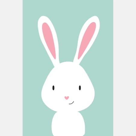 Plakat dla dzieci Królik miętowy 20x30