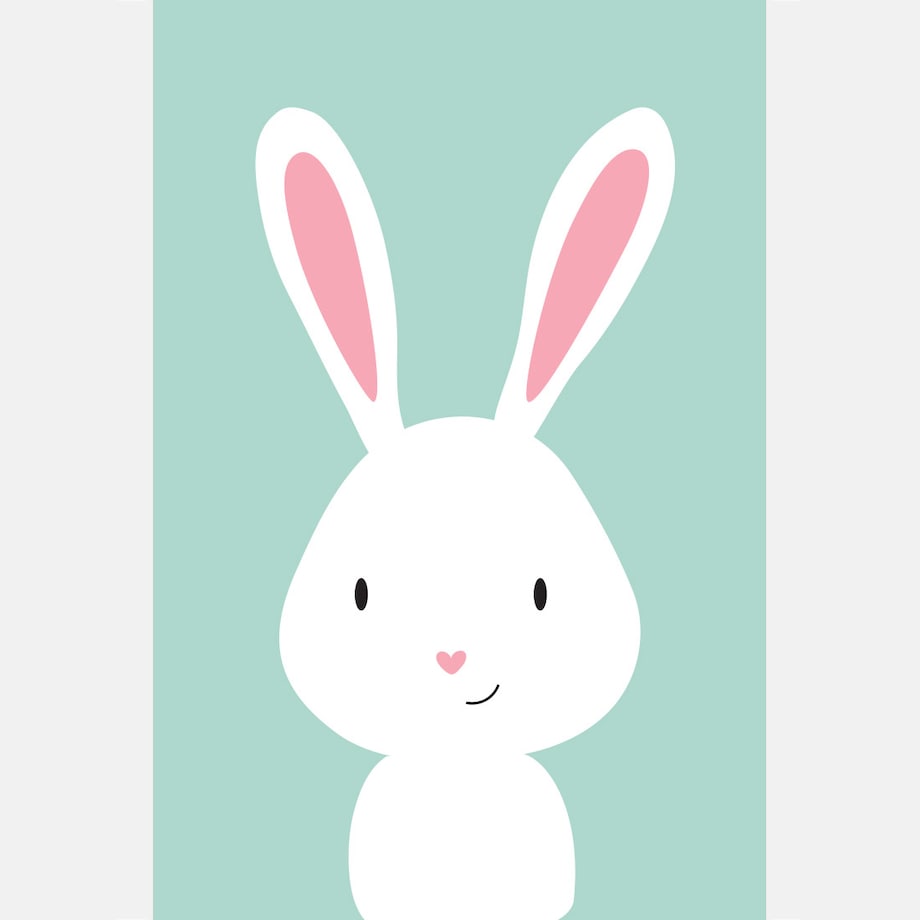 Plakat dla dzieci Królik miętowy 20x30