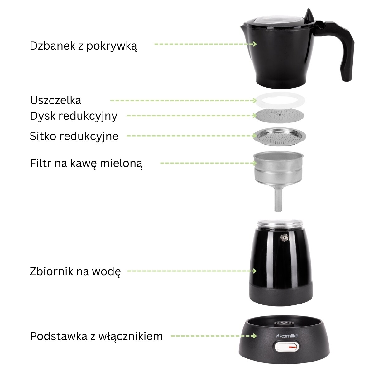 Kawiarka kafeterka mokina elektryczna ekspres do kawy 300ml KAMILLE