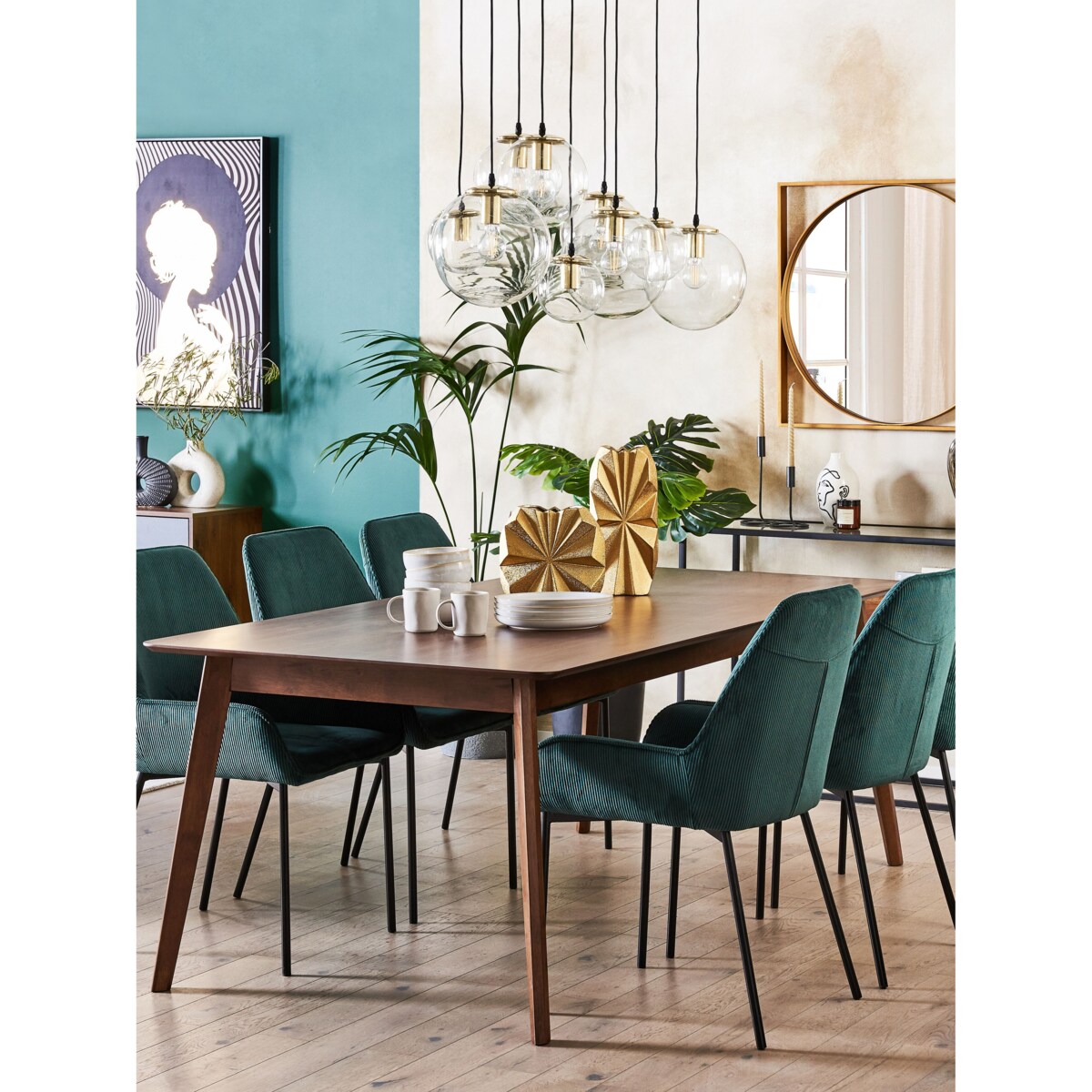 Zestaw 2 krzeseł do jadalni sztruksowy zielony LOVERNA