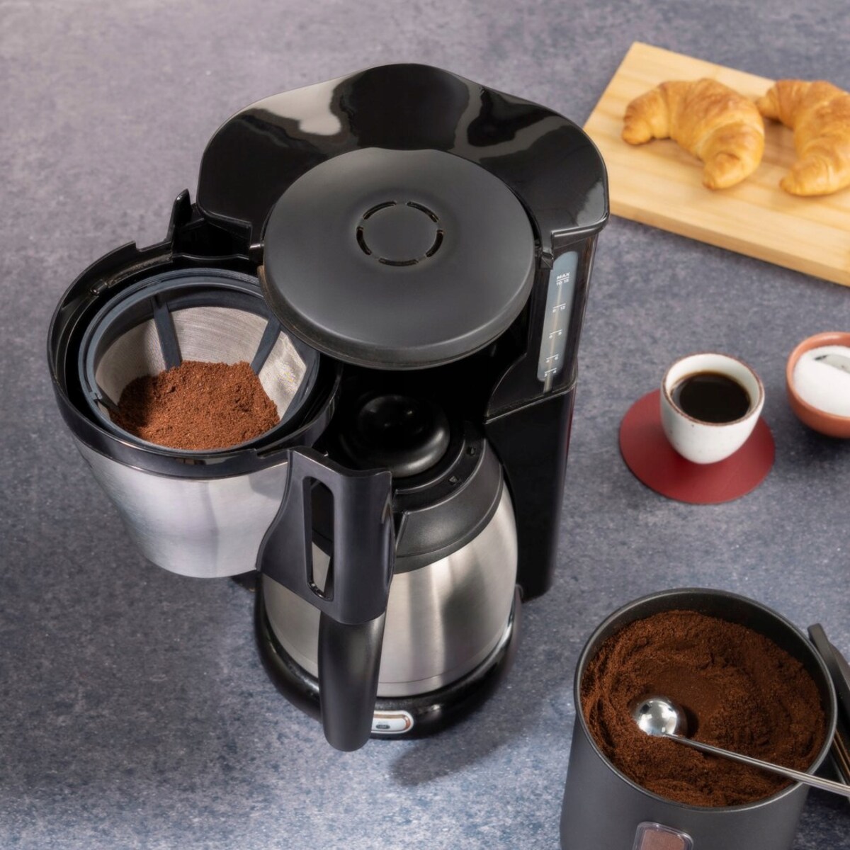 XAVAX Pojemnik do kawy 500g stal nierdzewna czarny mat BARISTA