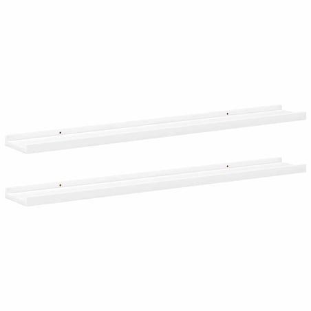 vidaXL Półki ścienne na zdjęcia, 2 szt., białe, 80x9x3 cm, MDF