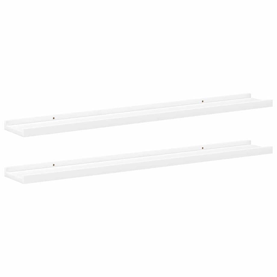 vidaXL Półki ścienne na zdjęcia, 2 szt., białe, 80x9x3 cm, MDF