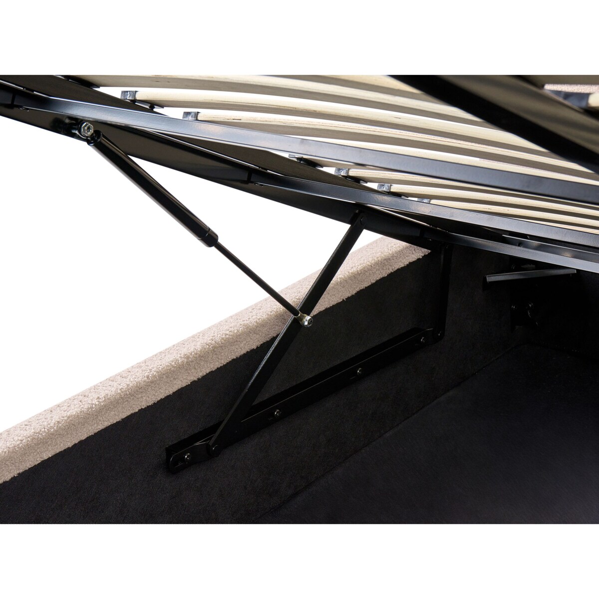 Łóżko z pojemnikiem Boucle LORIENT 160 x 200 cm Beżowy