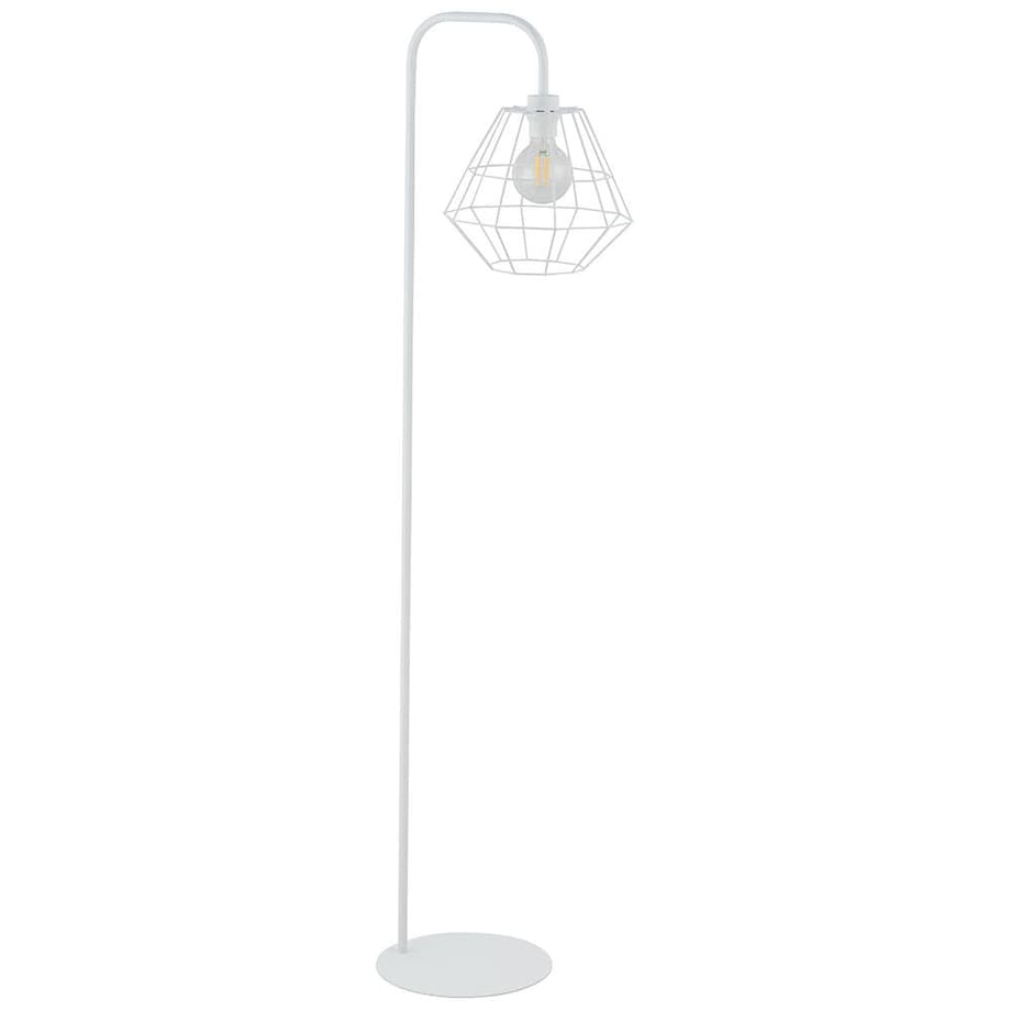 Druciana lampa podłogowa loft Diamond 5261 TK Lighting metalowa biała