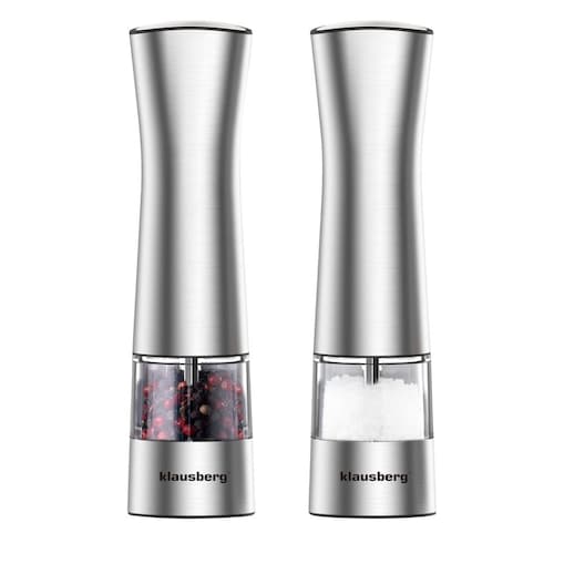 Zestaw 2 młynków elektrycznych do pieprzu i soli przypraw w ziarnach KLAUSBERG