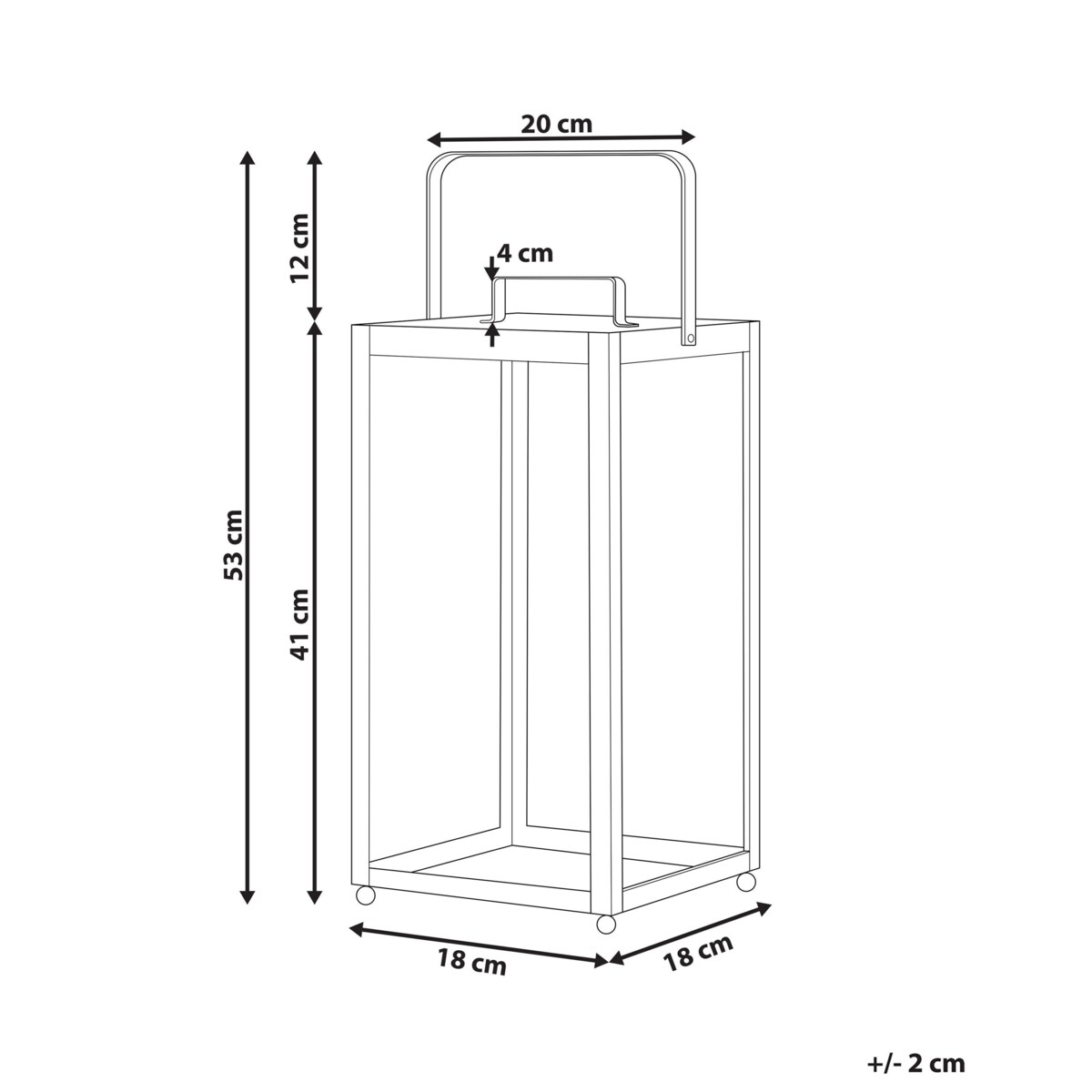 Lampion metalowy 41 cm czarny LEPAR