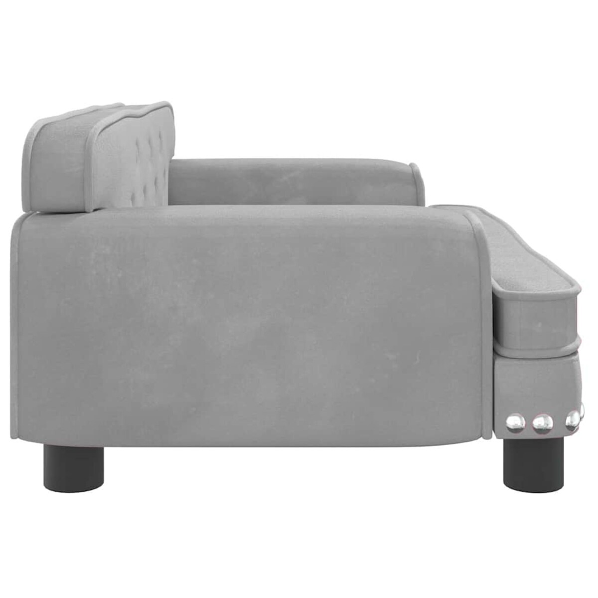 vidaXL Sofa dla dzieci, jasnoszara, 70x45x30 cm, aksamit