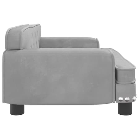 vidaXL Sofa dla dzieci, jasnoszara, 70x45x30 cm, aksamit