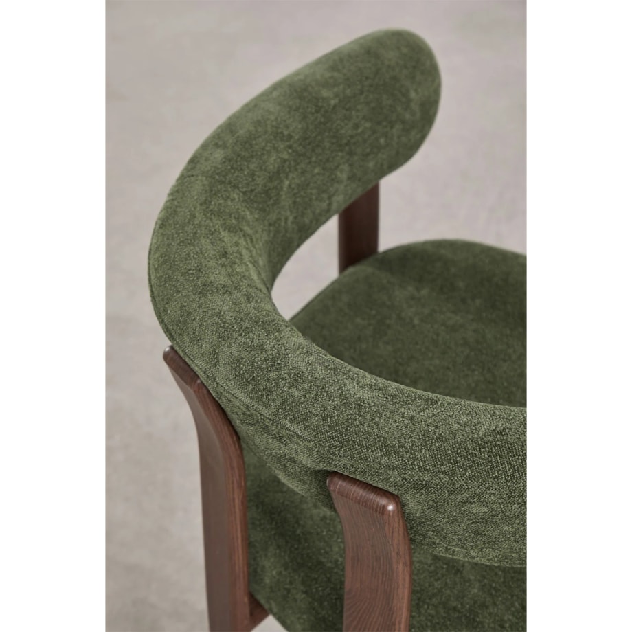 Krzesło z podłokietnikami tapicerowane Jolie, butelkowa zieleń