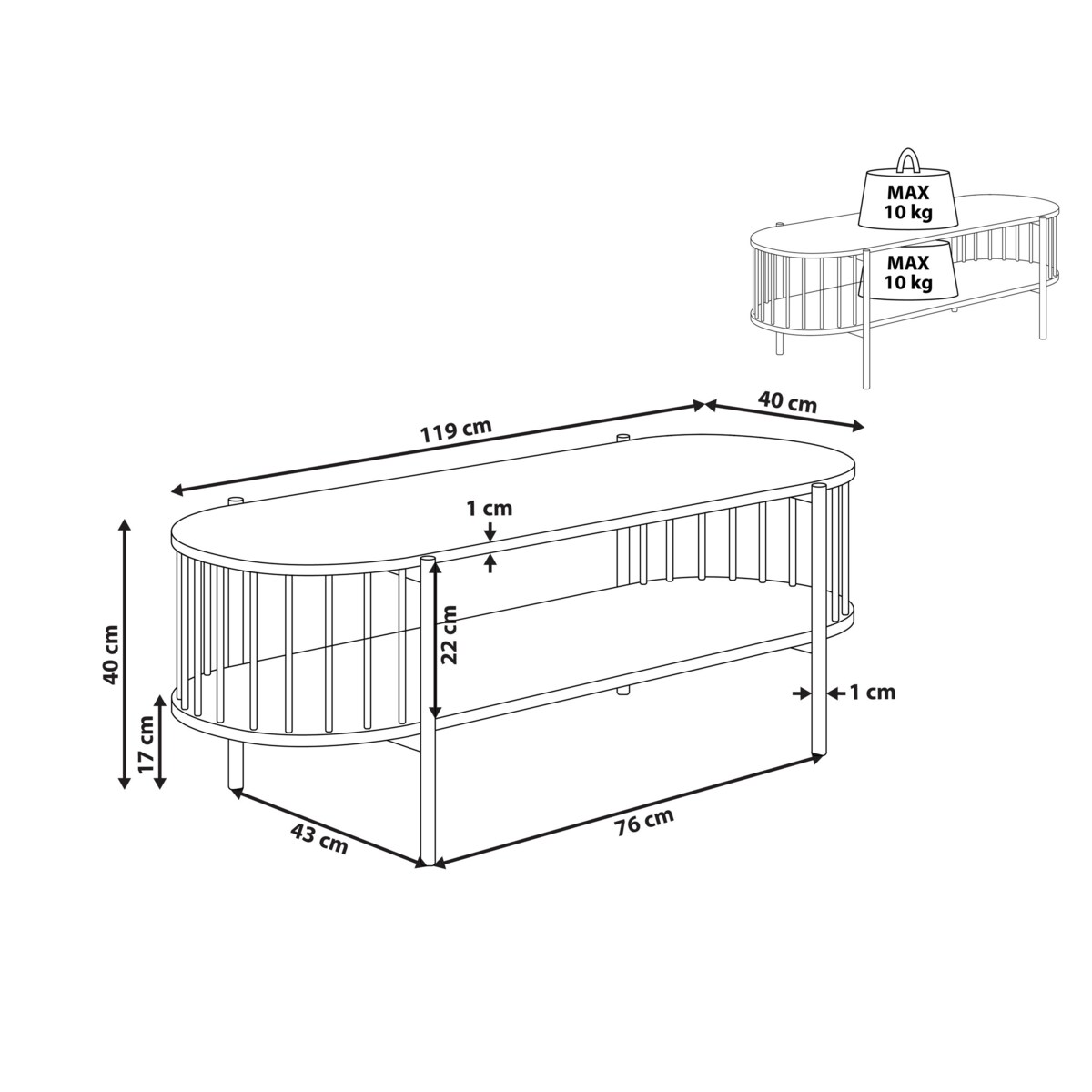 Szafka RTV Czarny OREANA