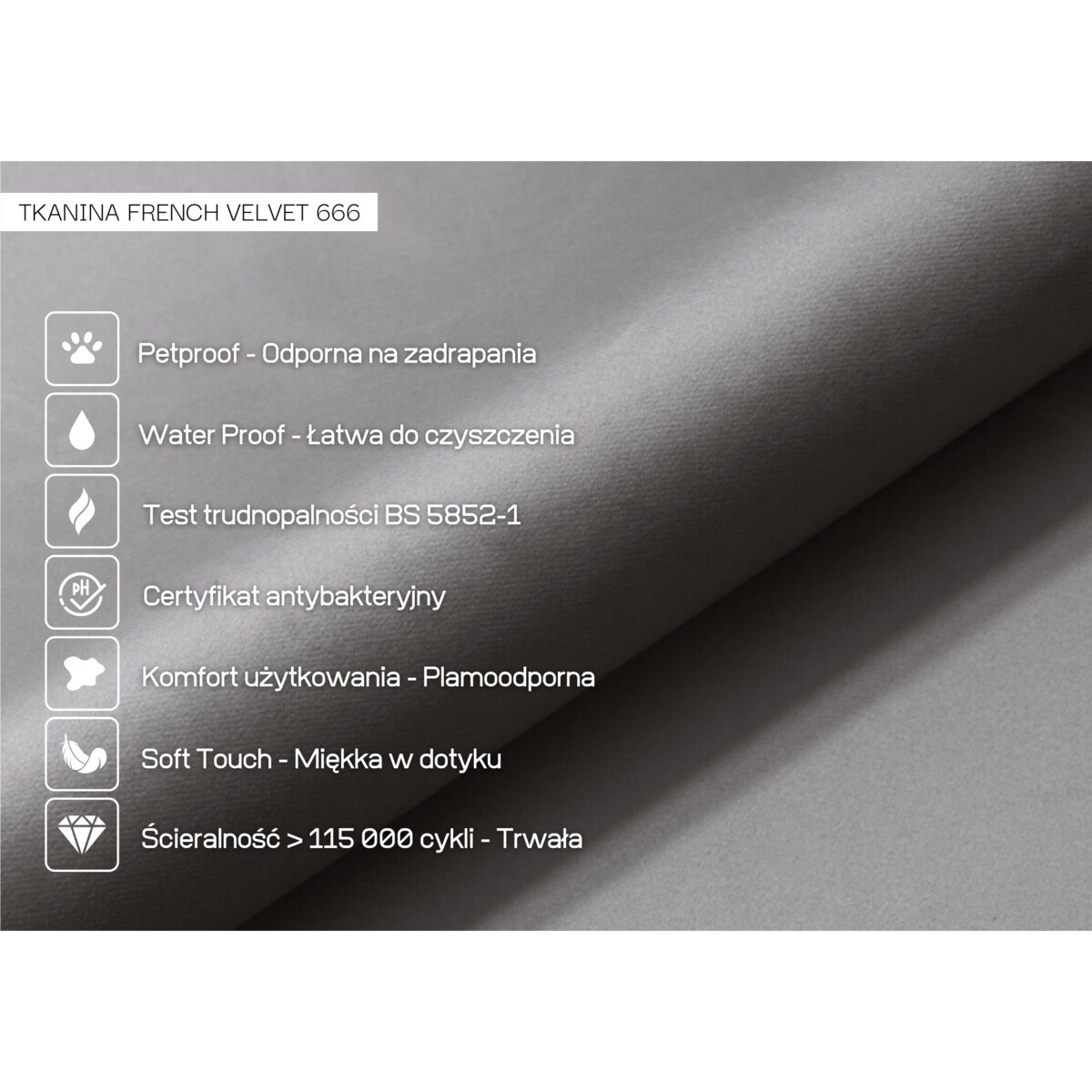 Szara Poduszka Dzienna Triangel 160 na zagłówek łóżka