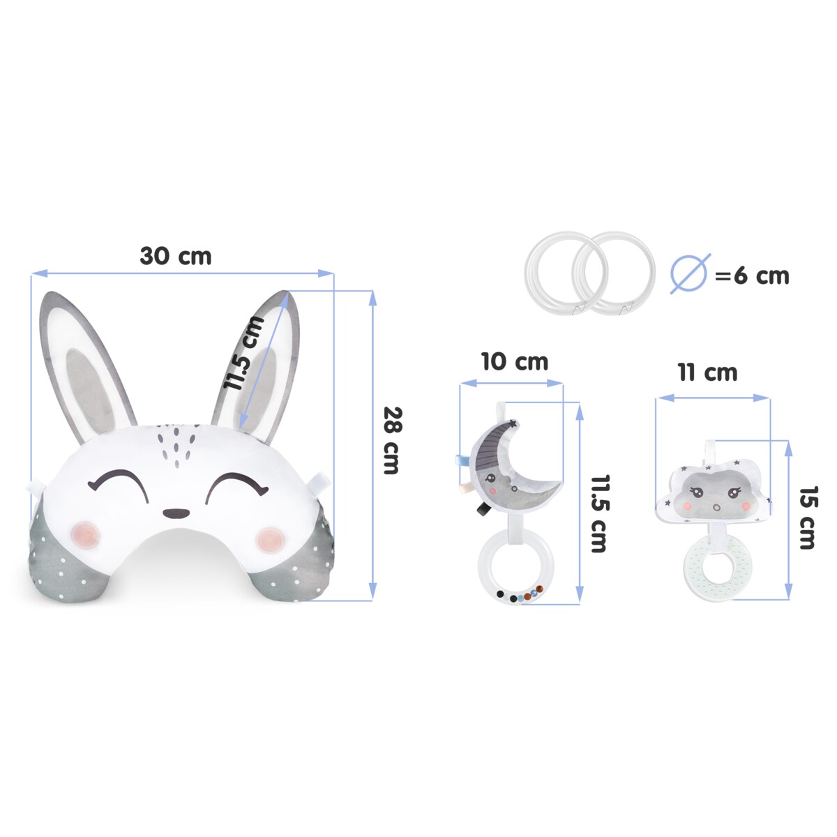 Poduszka sensoryczna niemowlęca grzechotka gryzak Nukido