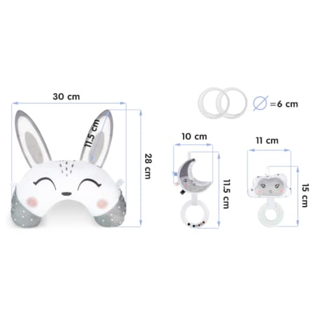 Poduszka sensoryczna niemowlęca grzechotka gryzak Nukido