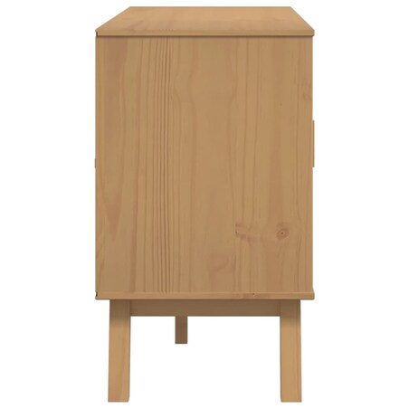 vidaXL Komoda OLDEN, szaro-brązowa, 114x43x73,5cm, lite drewno sosnowe