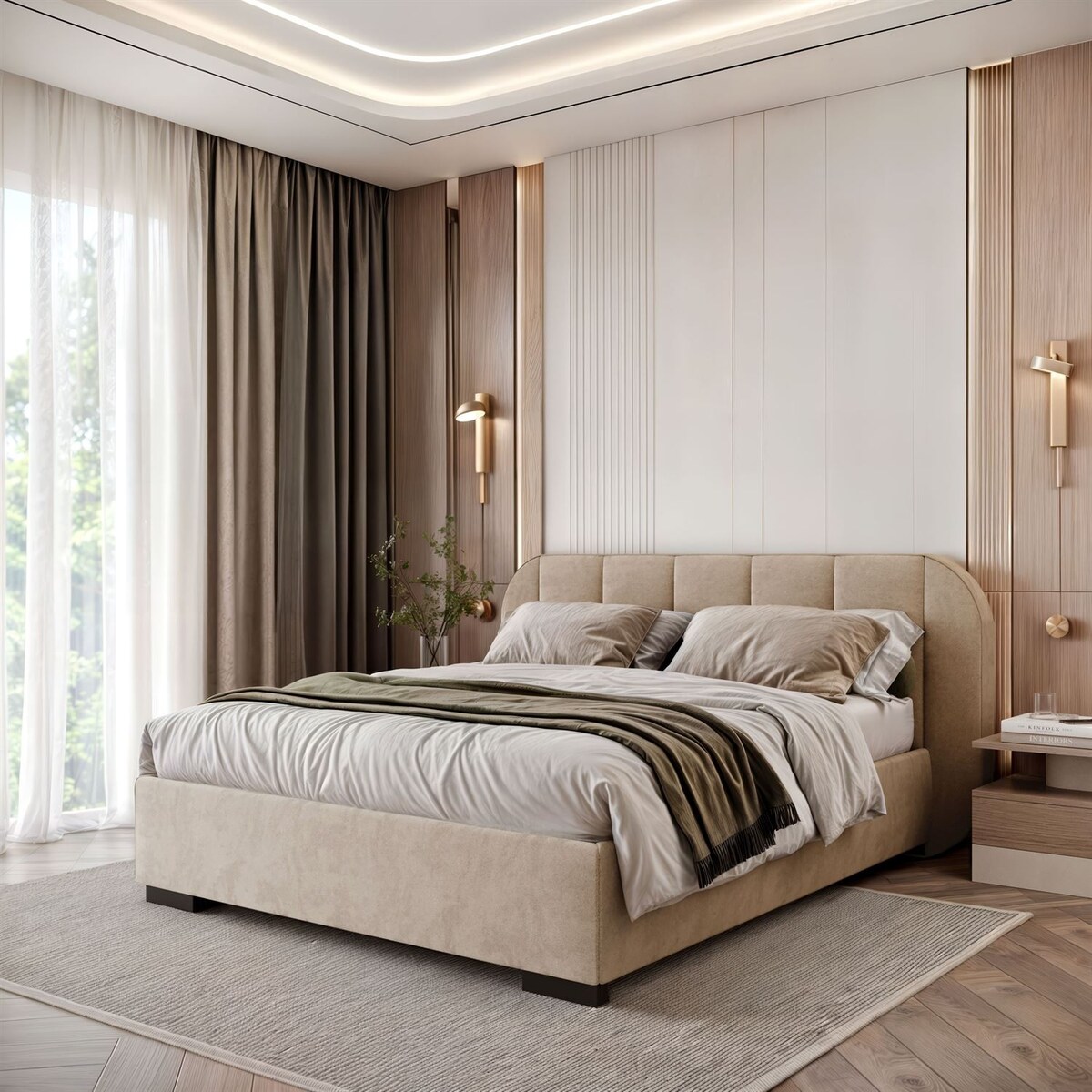 Łóżko tapicerowane AMARA, pojemnik, stelaż 32, 180x200, Royal Velvet 87170