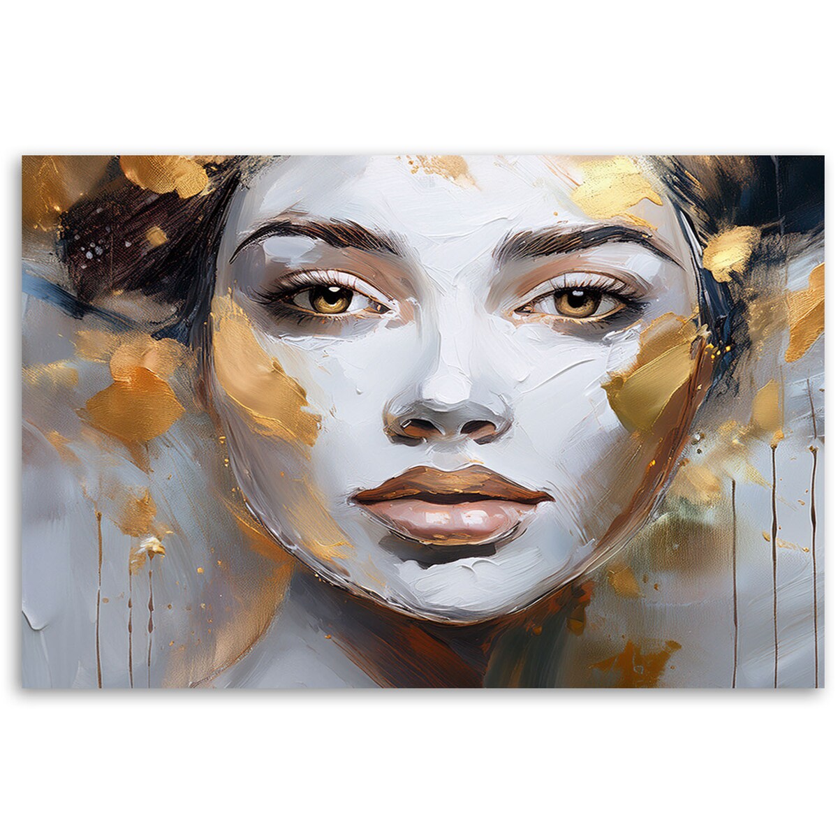 Feeby Obraz do salonu nowoczesny, Portret kobiety w złocie 100x70