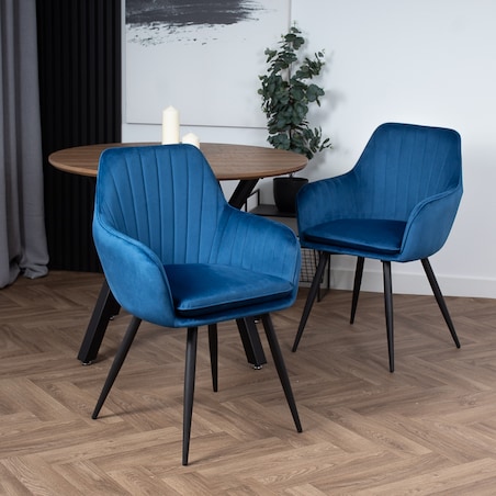 Krzesło tapicerowane welurowe granatowe do salonu jadalni